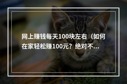 网上赚钱每天100块左右（如何在家轻松赚100元？绝对不是骗局！）