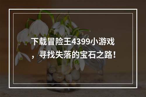 下载冒险王4399小游戏，寻找失落的宝石之路！