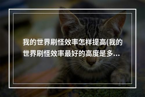 我的世界刷怪效率怎样提高(我的世界刷怪效率最好的高度是多少)