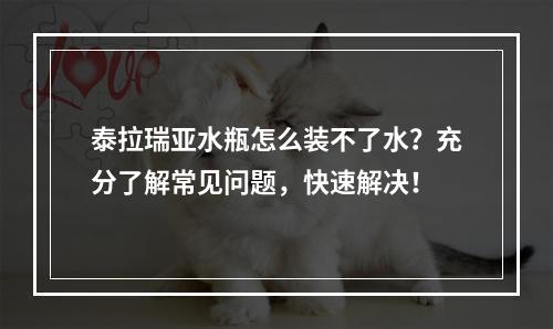 泰拉瑞亚水瓶怎么装不了水？充分了解常见问题，快速解决！