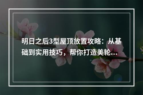 明日之后3型屋顶放置攻略：从基础到实用技巧，帮你打造美轮美奂的家园！