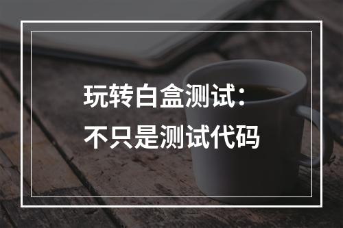 玩转白盒测试：不只是测试代码