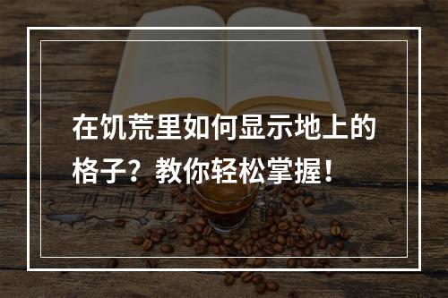 在饥荒里如何显示地上的格子？教你轻松掌握！