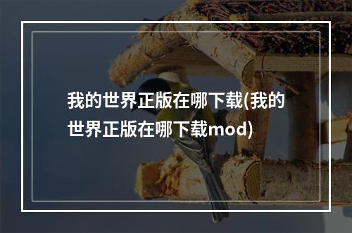 我的世界正版在哪下载(我的世界正版在哪下载mod)