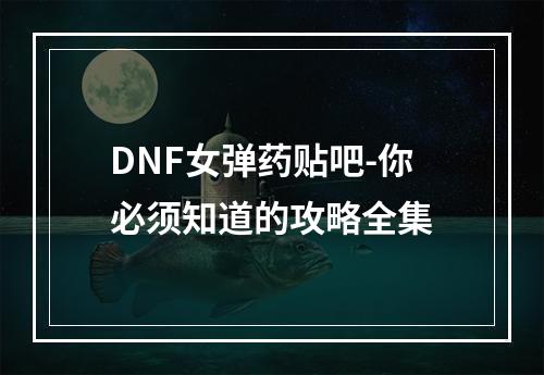 DNF女弹药贴吧-你必须知道的攻略全集