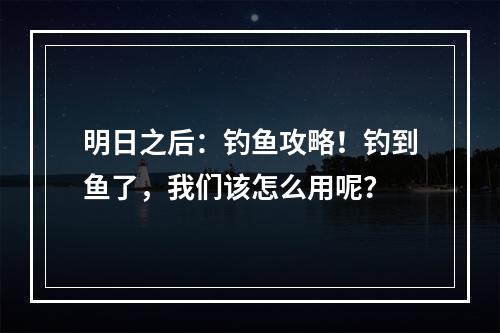 明日之后：钓鱼攻略！钓到鱼了，我们该怎么用呢？