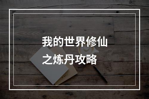 我的世界修仙之炼丹攻略