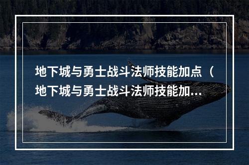 地下城与勇士战斗法师技能加点（地下城与勇士战斗法师技能加点攻略）