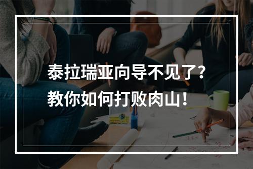 泰拉瑞亚向导不见了？教你如何打败肉山！