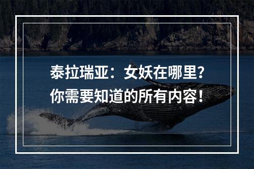 泰拉瑞亚：女妖在哪里？你需要知道的所有内容！