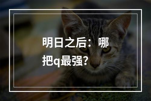 明日之后：哪把q最强？