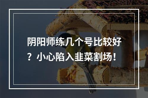 阴阳师练几个号比较好？小心陷入韭菜割场！