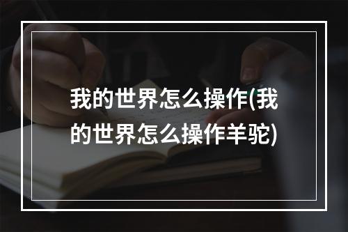 我的世界怎么操作(我的世界怎么操作羊驼)