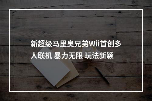 新超级马里奥兄弟Wii首创多人联机 暴力无限 玩法新颖