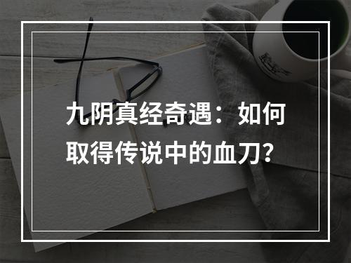 九阴真经奇遇：如何取得传说中的血刀？