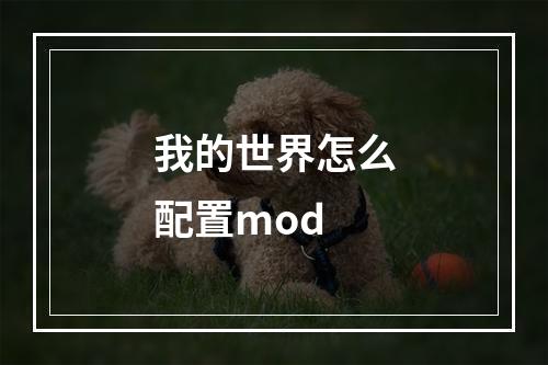 我的世界怎么配置mod