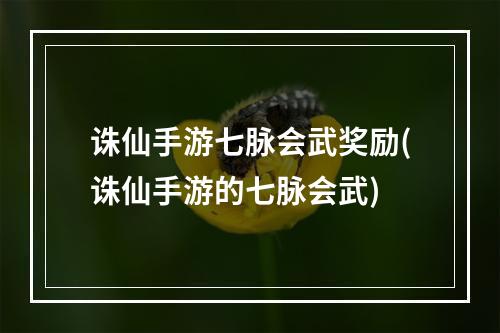 诛仙手游七脉会武奖励(诛仙手游的七脉会武)