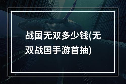 战国无双多少钱(无双战国手游首抽)