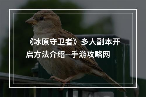 《冰原守卫者》多人副本开启方法介绍--手游攻略网