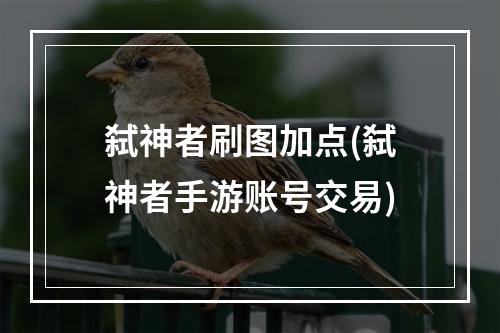 弑神者刷图加点(弑神者手游账号交易)