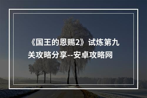 《国王的恩赐2》试炼第九关攻略分享--安卓攻略网