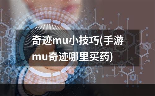 奇迹mu小技巧(手游mu奇迹哪里买药)