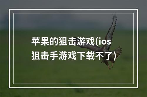 苹果的狙击游戏(ios狙击手游戏下载不了)