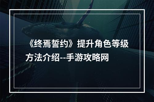 《终焉誓约》提升角色等级方法介绍--手游攻略网