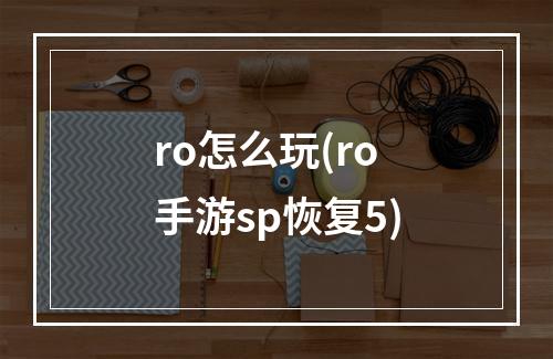 ro怎么玩(ro手游sp恢复5)