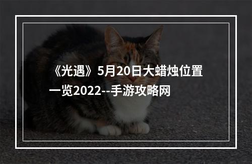 《光遇》5月20日大蜡烛位置一览2022--手游攻略网