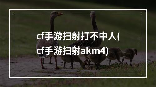 cf手游扫射打不中人(cf手游扫射akm4)