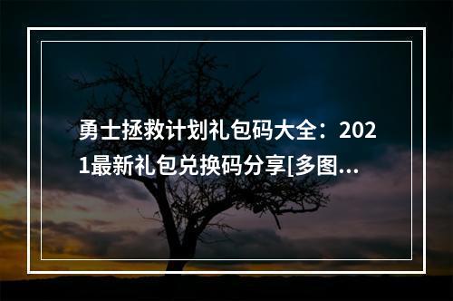 勇士拯救计划礼包码大全：2021最新礼包兑换码分享[多图]--游戏攻略网