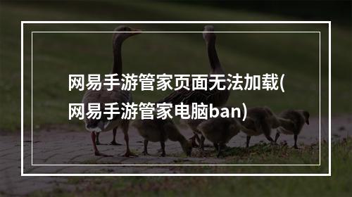 网易手游管家页面无法加载(网易手游管家电脑ban)