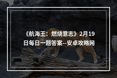 《航海王：燃烧意志》2月19日每日一题答案--安卓攻略网