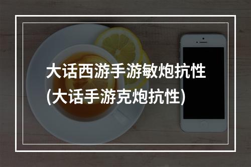 大话西游手游敏炮抗性(大话手游克炮抗性)