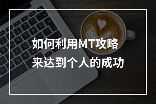 如何利用MT攻略来达到个人的成功