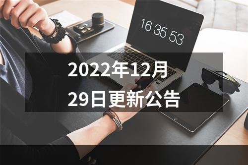 2022年12月29日更新公告