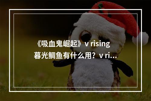 《吸血鬼崛起》v rising暮光鲷鱼有什么用？v rising暮光鲷鱼位置及作用