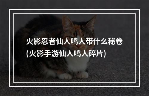 火影忍者仙人鸣人带什么秘卷(火影手游仙人鸣人碎片)