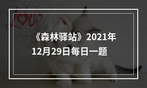 《森林驿站》2021年12月29日每日一题