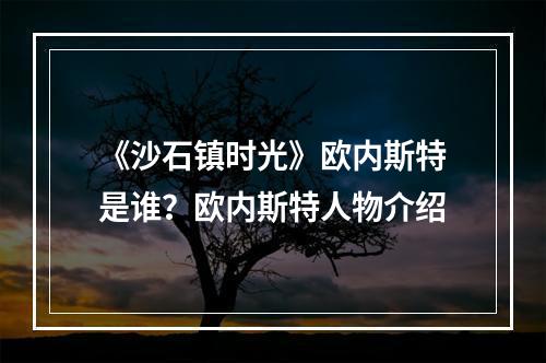 《沙石镇时光》欧内斯特是谁？欧内斯特人物介绍