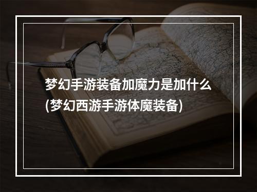 梦幻手游装备加魔力是加什么(梦幻西游手游体魔装备)