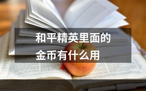 和平精英里面的金币有什么用