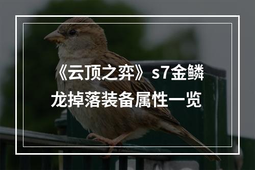 《云顶之弈》s7金鳞龙掉落装备属性一览