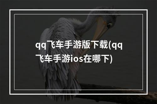 qq飞车手游版下载(qq飞车手游ios在哪下)