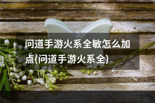 问道手游火系全敏怎么加点(问道手游火系全)