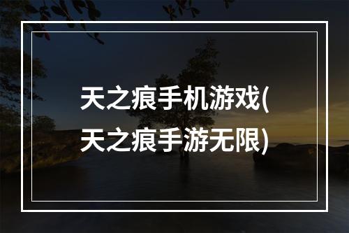 天之痕手机游戏(天之痕手游无限)