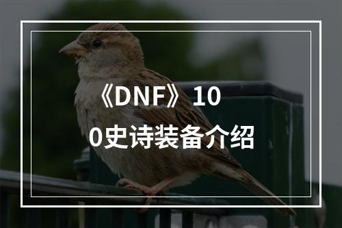 《DNF》100史诗装备介绍