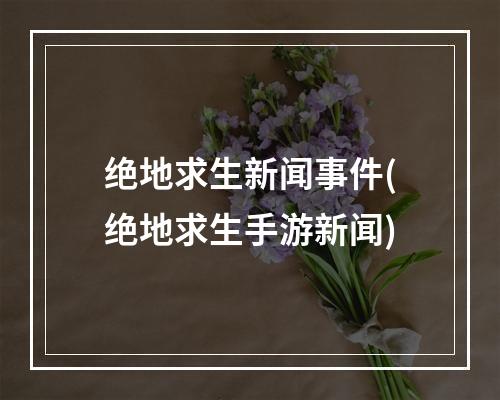 绝地求生新闻事件(绝地求生手游新闻)