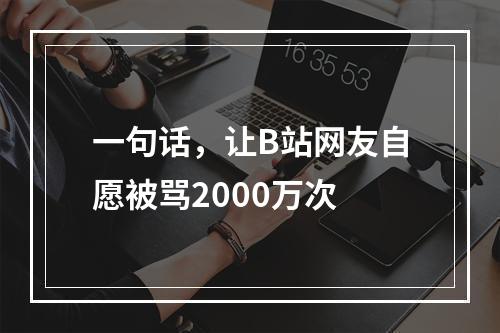 一句话，让B站网友自愿被骂2000万次